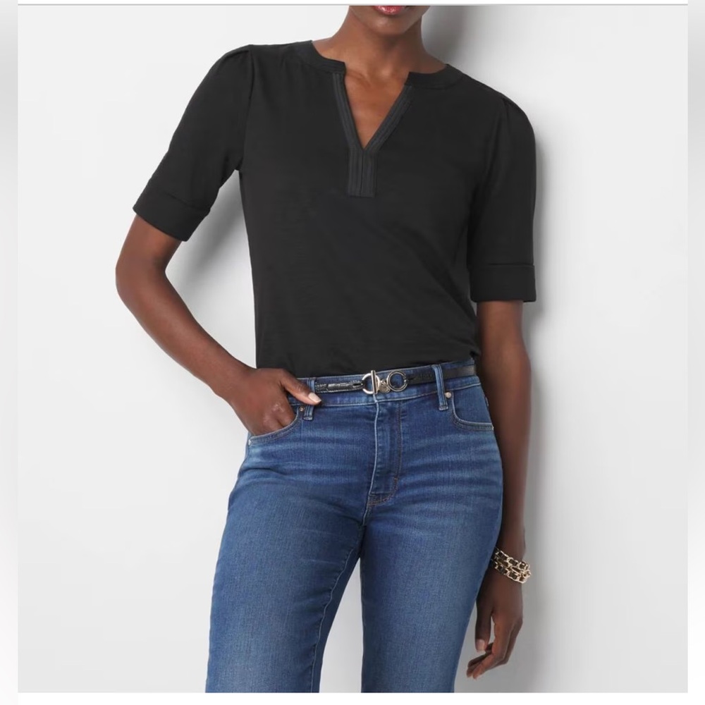 White House Black Market Black Short Sleeve Top
